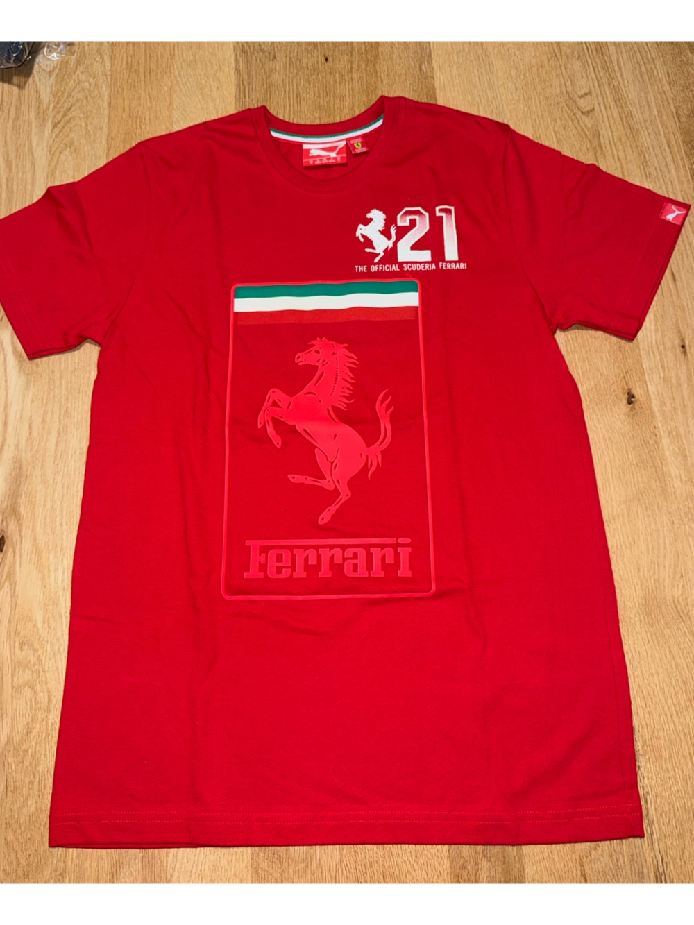 adidas Red Men's Graphic Ferrari-Style Tee